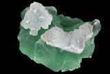 Green Fluorite Cluster With Quartz - China #98068-1